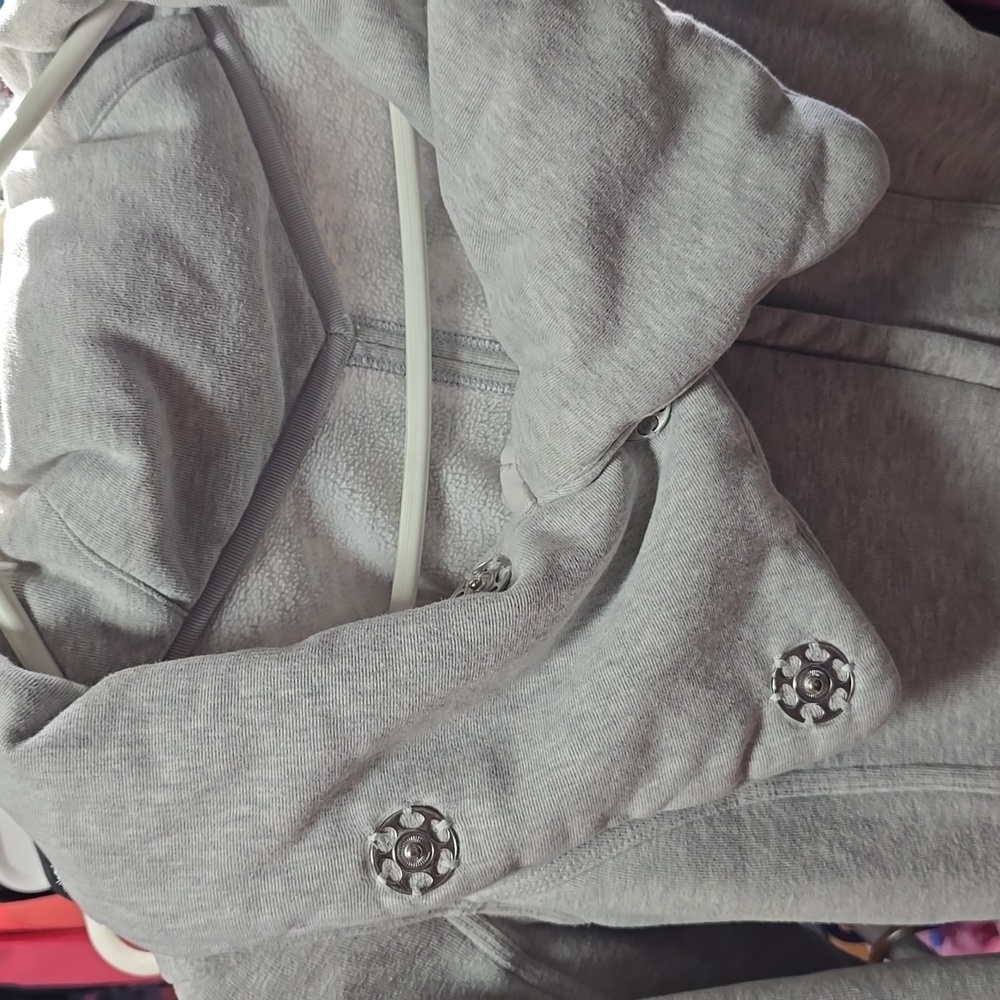 Lululemon Karmacollected Light Gray Cotton Zip Snap Jacket size 4 - Picture 5 of 9